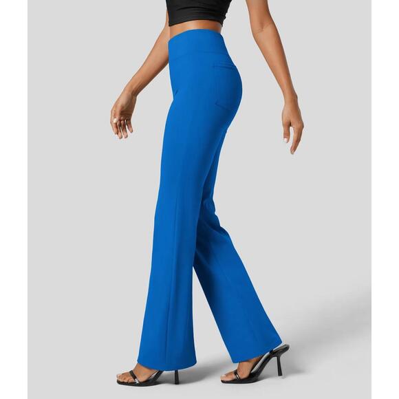 NWT Halara Flex High Waist Back Side Pkt Slight Flare Work Pant Princess Blue XS - Picture 11 of 12